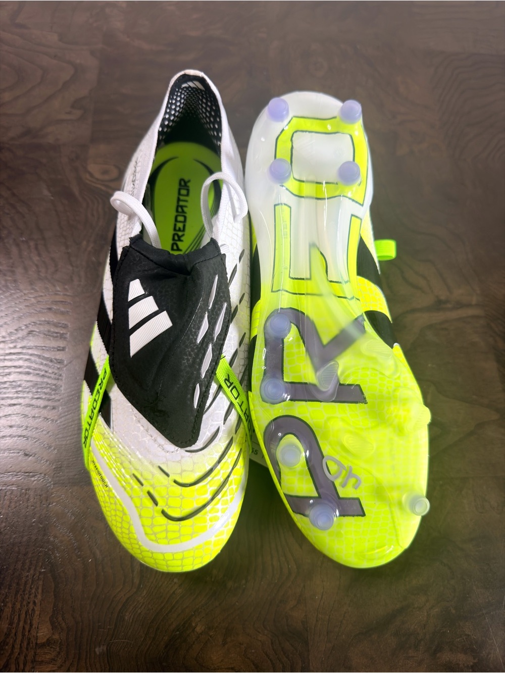 adidas Kids Predator Soccer Cleats - White, Black & Neon Yellow